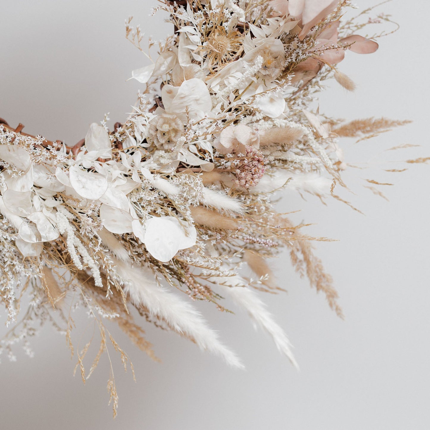 Palomino Wild Grasses & Soft Pink Dried Floral Wreath