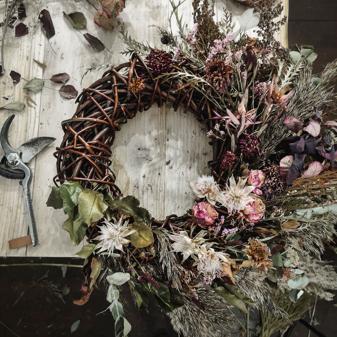 Dried Flower Autumn Wreath Making Workshop